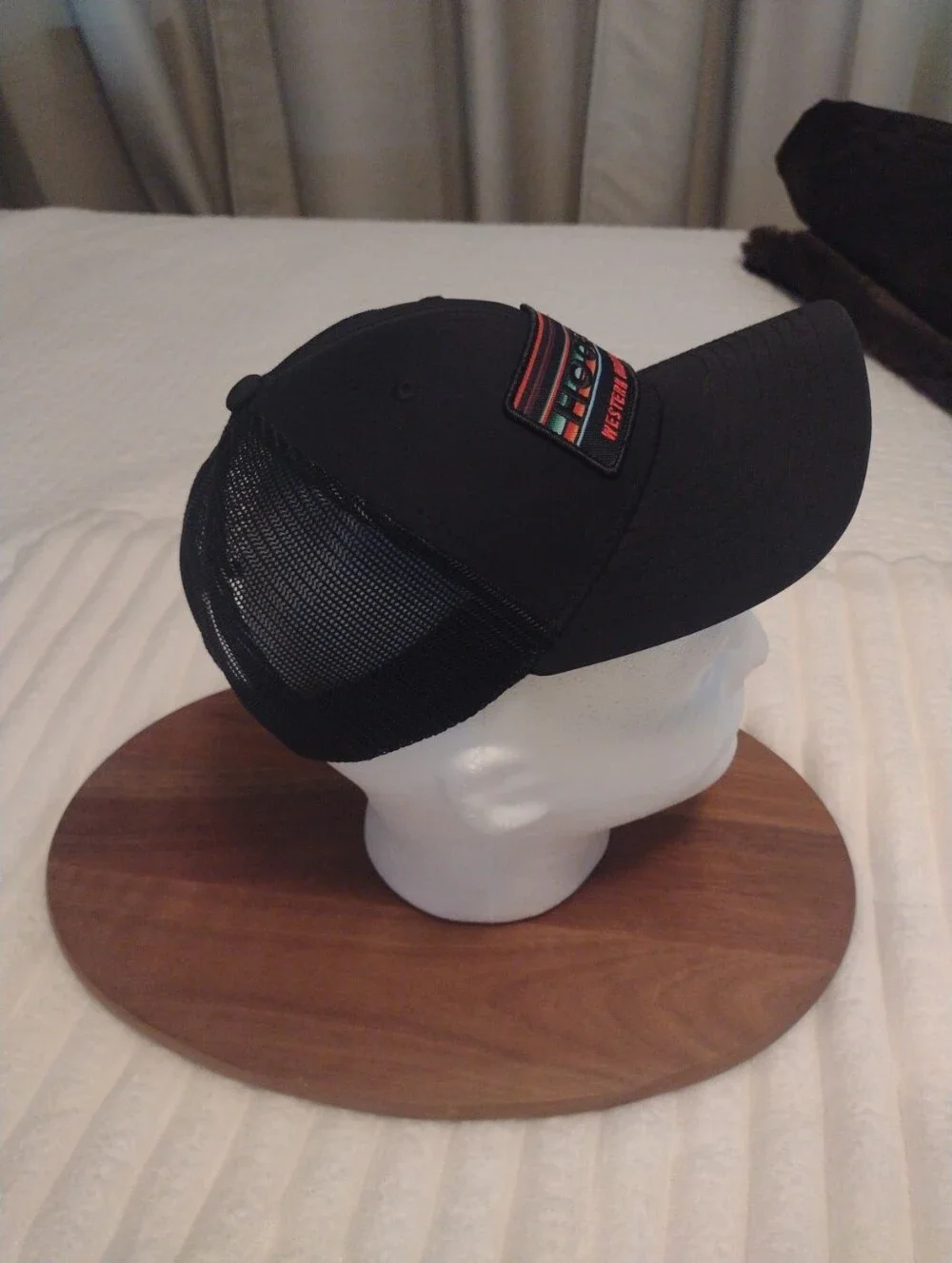 Hooey Trucker Cap Hat Youth Black Mesh Snapback Adjustable Striped Patch
